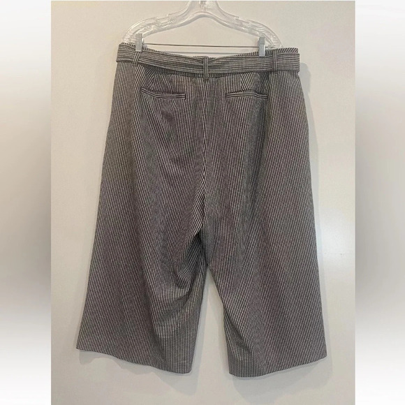 Lane Bryant Black White Plaid Wide Leg‎ Cropped Pants Women Size 20 (1414) - Picture 5 of 7